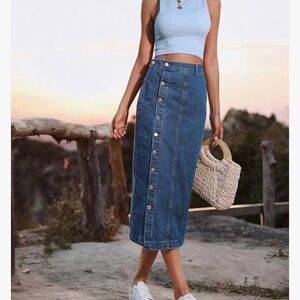 Denim Midi Skirt
